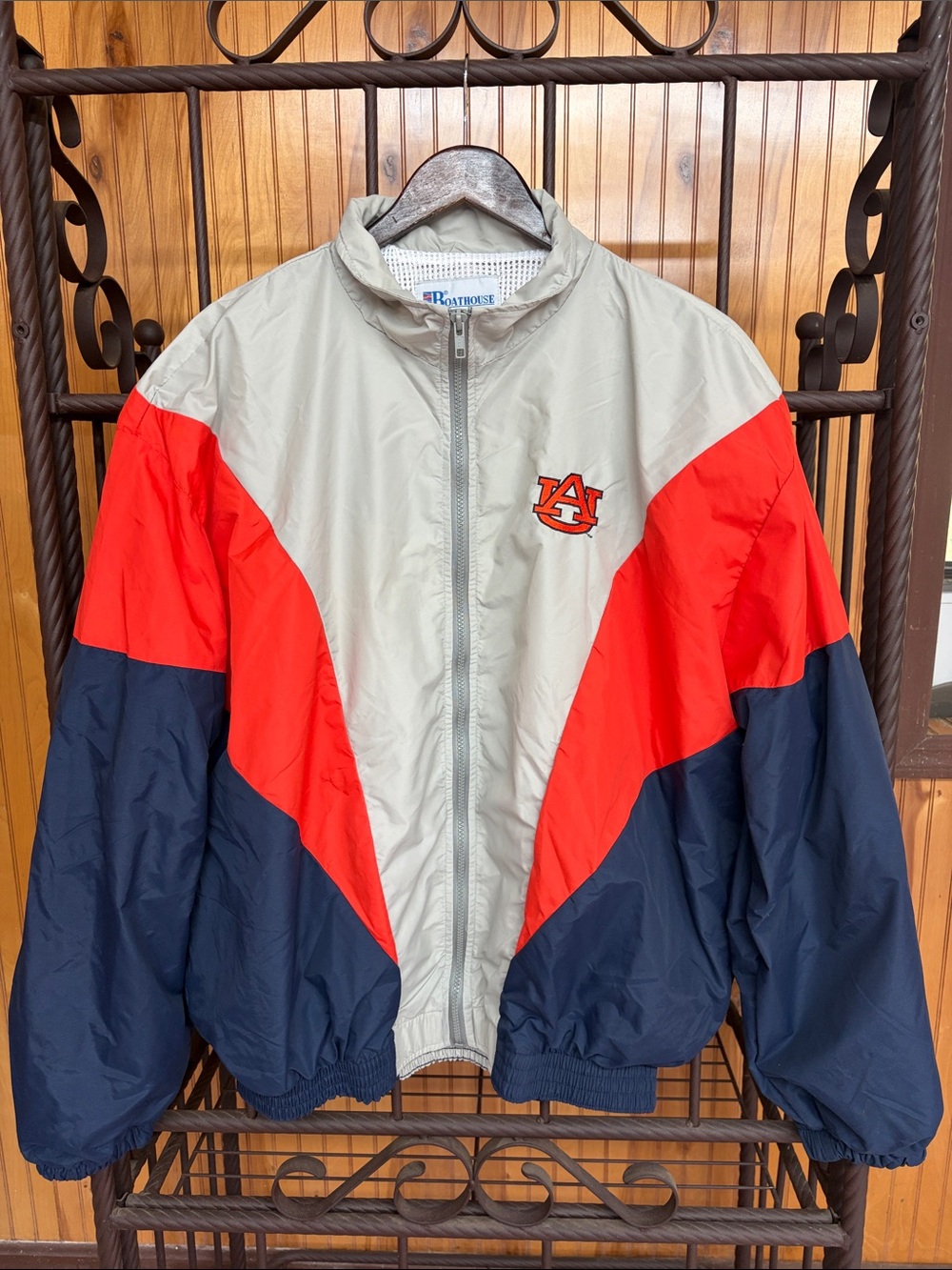 Boathouse x Russell VTG 90s Auburn Tigers ColorBlock Windbreaker. Made USA. XXL